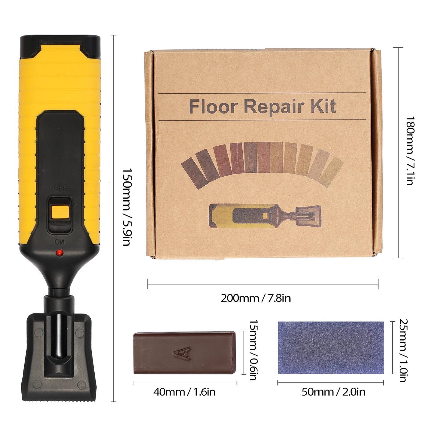 Kit de herramientas para reparar rayones en pisos de madera, multifuncional, con 11 bloques de cera.