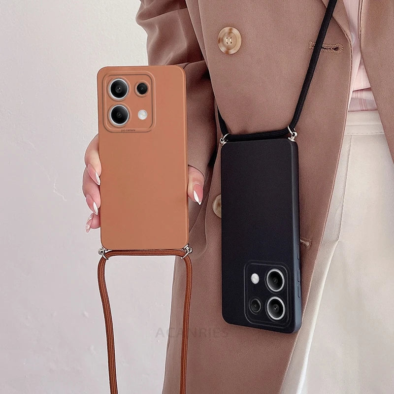 Funda con cordón cruzado para Xiaomi Redmi Note 13 Pro Plus 4G 5G, funda trasera de silicona con cordón para Poco X6 M6 Pro, Note 13 Pro y MX 6 X6 Pro