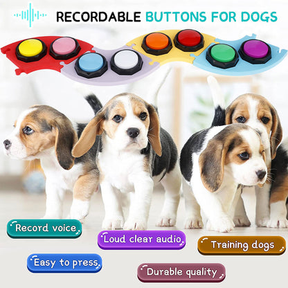 8Pcs Voice Recording Button Pet Toys Dog Buttons for Communication Training Buzzer Recordable Talking Button Intelligence Toy