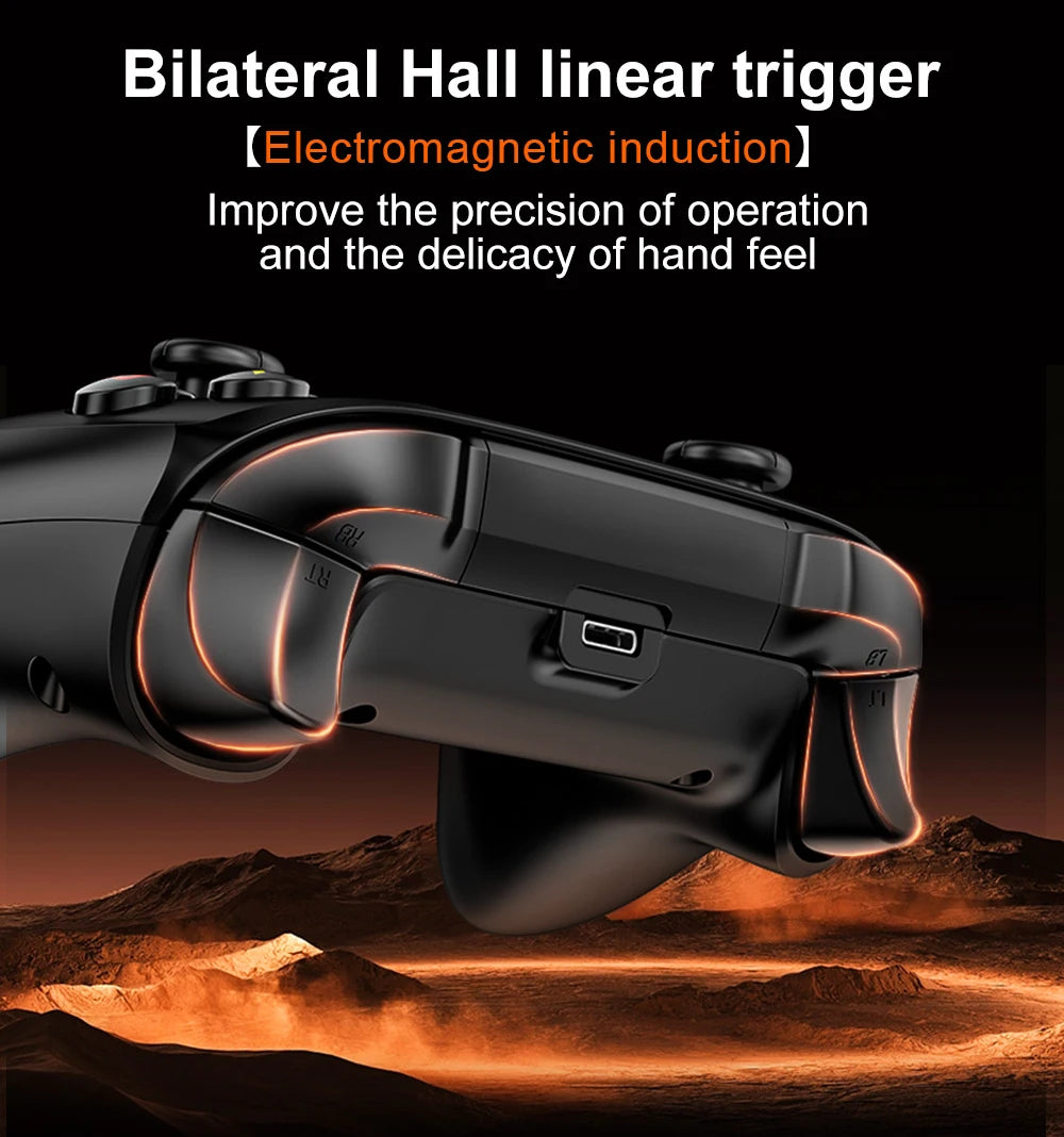 Lenovo S02 Wireless Bluetooth Gaming Controller, Dual Hall Trigger Wireless Gamepad, For Switch, PC, Android, IOS, TV