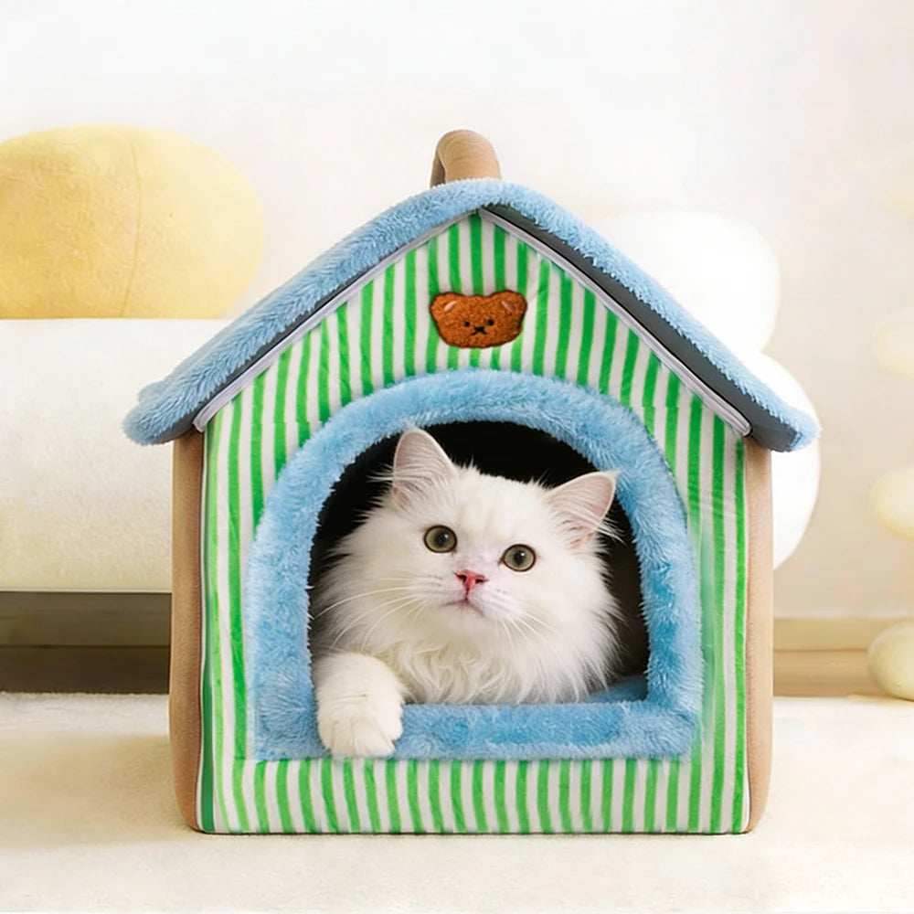 Folding Houses Removable Washable Cat House Puppy Cave Sofa Four Seasons General Can Pet Supplies for Small Medium Pet