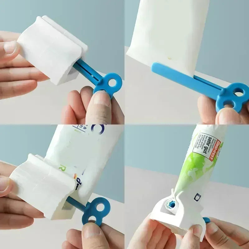 Exprimidor de pasta de dientes con clip, limpiador facial, prensa manual, accesorio multifuncional para el baño. 