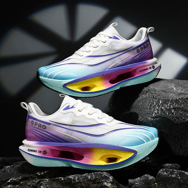 2025 New Men's Sneakers Thick Bottom Cushioning Running Shoes Athletic Training Carbon Plate Jogging Shoes Women's Tennis Shoes