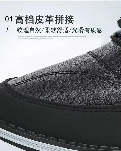 Spring Luxury Men's Casual Leather Shoes Elastic Band Business Flats Loafers for Men Soft Sole Peas Shoes Soft Men's Sneakers