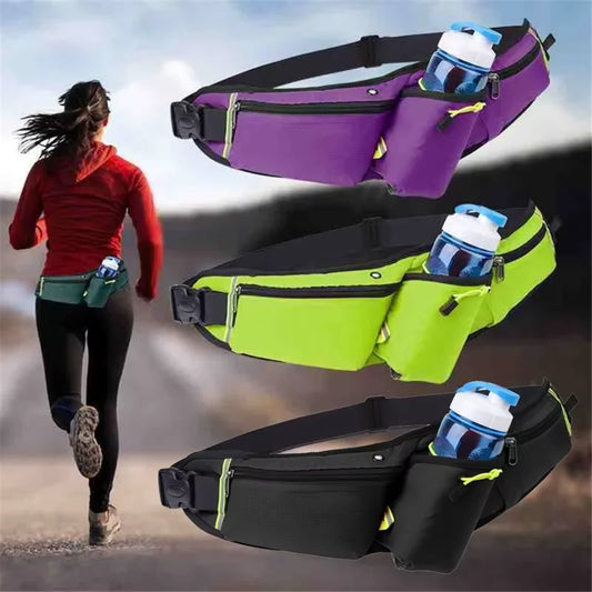 Riñonera deportiva para correr, portabotellas, cinturón de hidratación, para hombre y mujer, para gimnasio, correr, teléfono móvil, trotar, ciclismo
