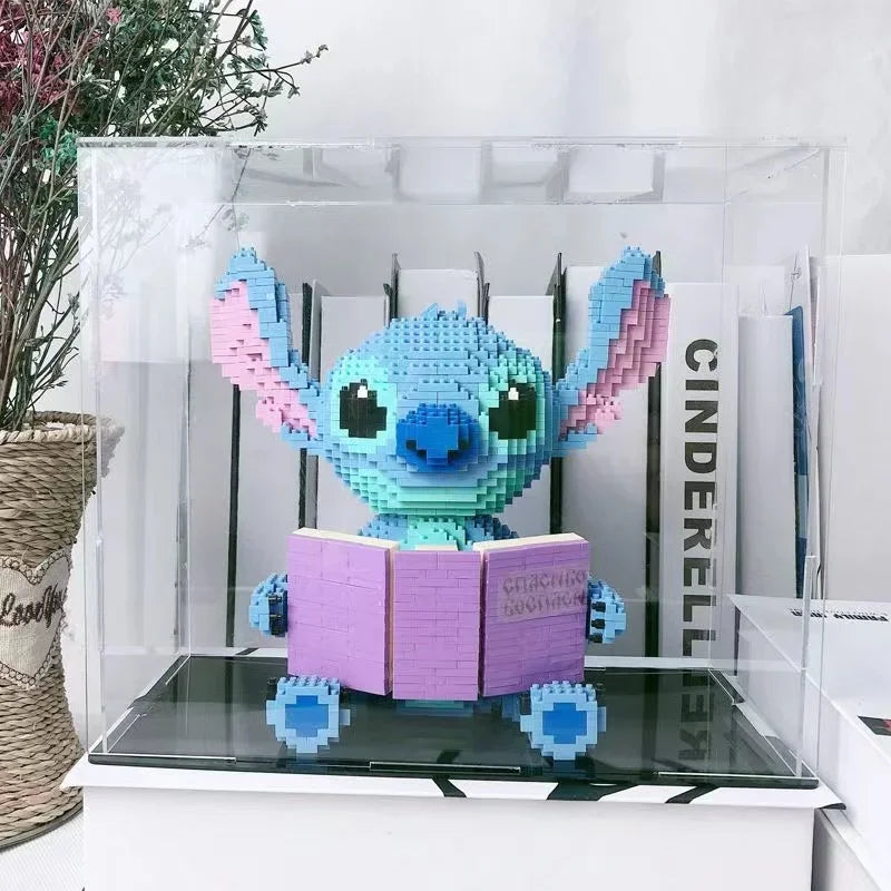 Anime Stitch Building Blocks Angel Scrump Guitar Holding Book Stitch Model Assembled Toys Children's DIY Mini Brick Figure