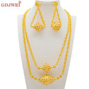 Dubai Jewelry Set Elegant Necklace Earrings Wedding Party Bridal Women's 2024 Gold Color Jewelry Set Luxury