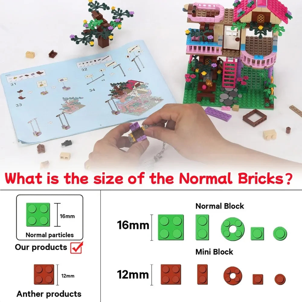 Friends City Tree House Summer Holiday Villa Castle Building Blocks Sets Garden Model DIY Toys Kids Girl Boy Child Birthday Gift