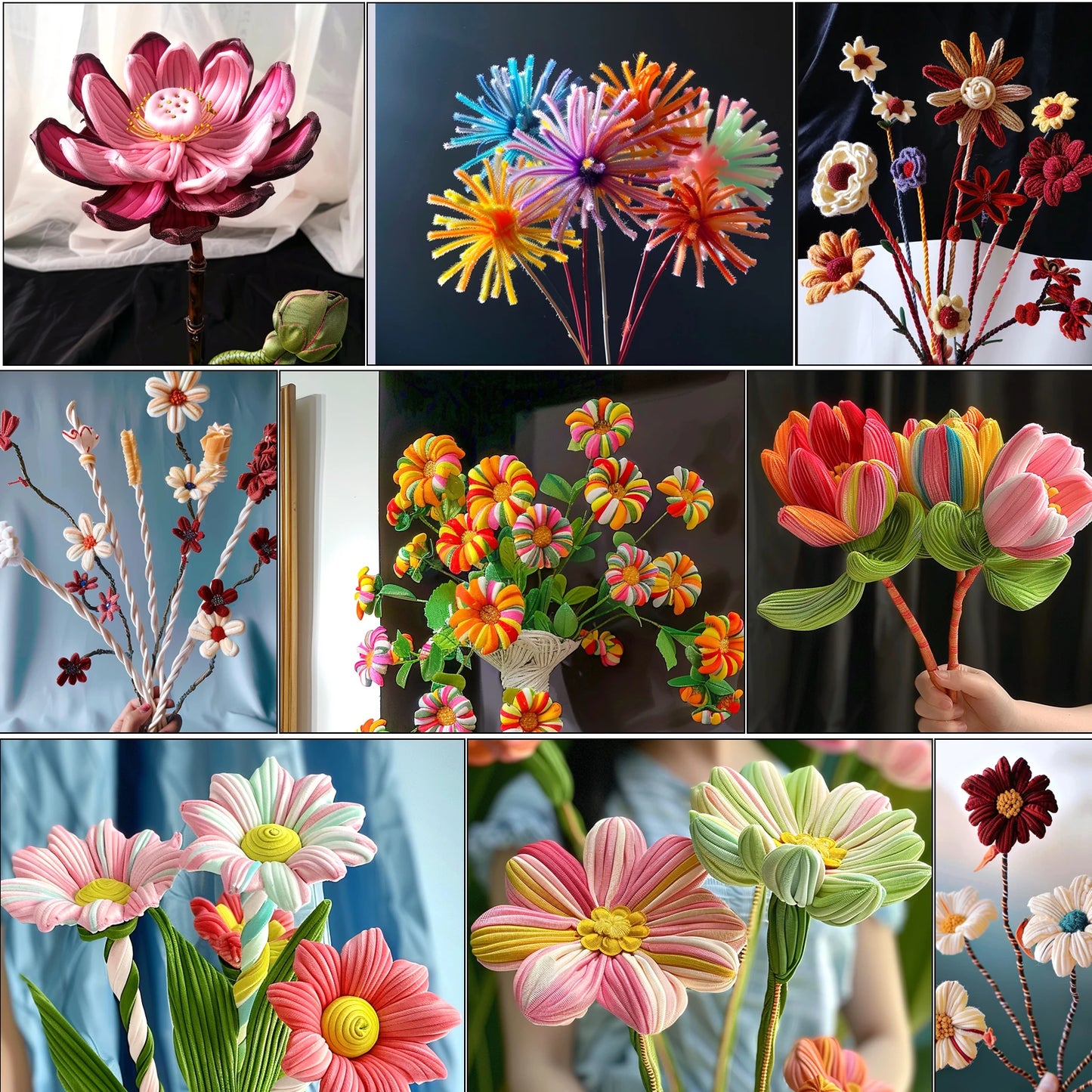 100pcs Chenille Stems Toys DIY Strips Twist Bar Anvil Wire Craft Pipe Creative Hobby Children Plush Stick Chenille Sticks