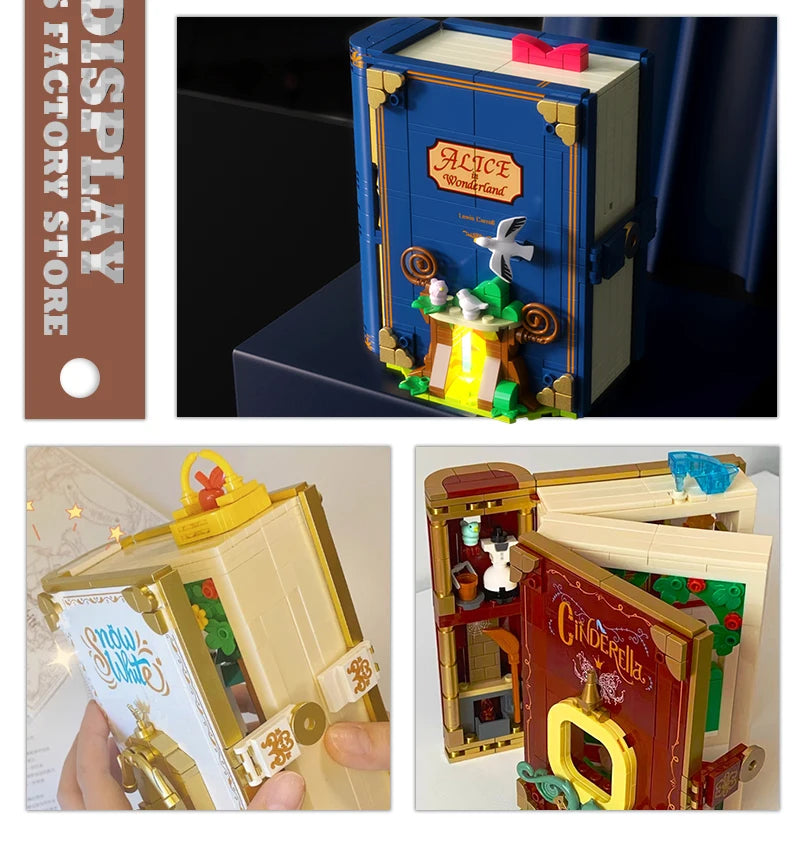 Dream Princess 3D Storybook Building Blocks Books Anime Film MOC Bricks Toys Cute Fairy Tales Model Children Girl Birthday Gifts