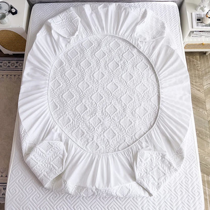 Waterproof Mattress Protector Thicken Fitted Bed Sheet Breathable & Noiseless Mattress Pad for Twin/Double/Queen/King Size Beds