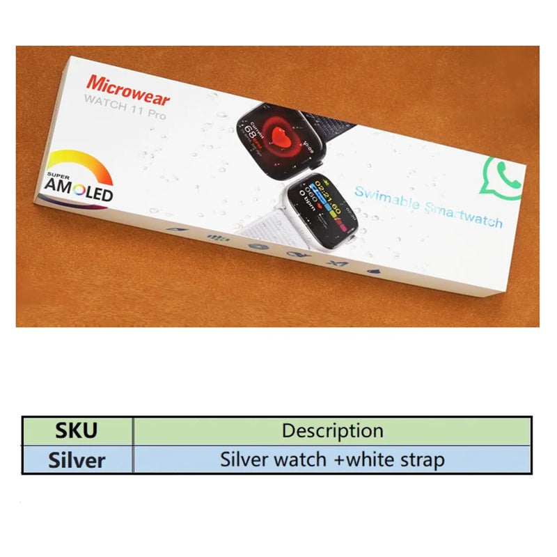 Top Amoled Watch11pro W11pro Smartwatch Microwear Smart Watch 11 W11 Pro IP68 Waterproof 46 mm Series11 Series10 With 1Gb ROM