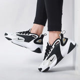 Nike Zoom 2K Air Speed Foam Non-Slip Breathable Mid-Top Air Cushion Casual Urban Commuting Running Shoes Women's Black and White Panda Ao0354-100