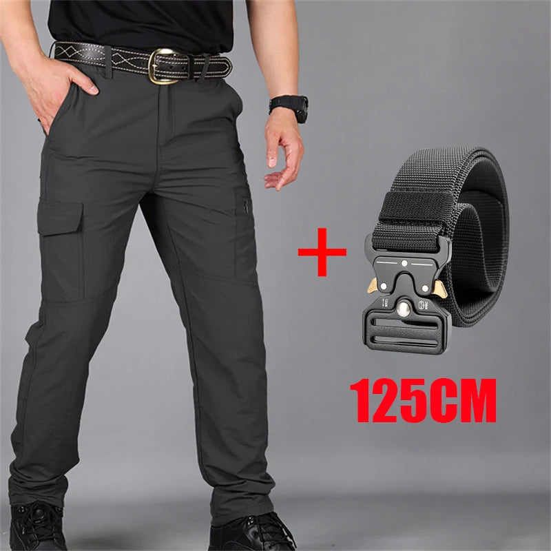Men's Summer Tactical Cargo Pants Lightweight Casual Waterproof Trousers Casual Pants Wear-resisting Multi-pocket Outdoor Hiking