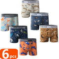 1/3/6 pcs Boys Boxer Briefs Sets 2025 New Kids Cotton Underwear Boy Underpants Teenager Dinosaur Print Soft Children Panties