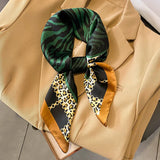 2024 Horse Print Female Silk Neck Scarf Square Hair Scarves Foulard Head Band Shawls Wraps Neckerchief Bandana Women