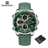 New NAVIFORCE Watches for Men Leather Men's Military Sport Waterproof Watch Quartz Wristwatch Chronograph Male Clock
