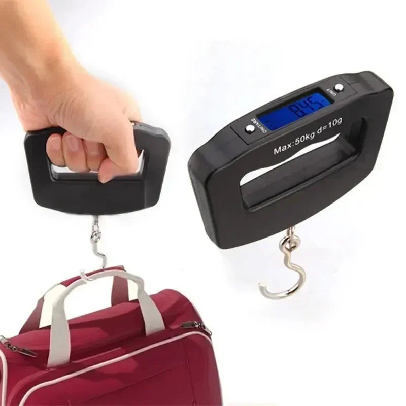 Báscula digital para equipaje, electrónica, portátil, para viajes, con retroiluminación, para colgar maletas.