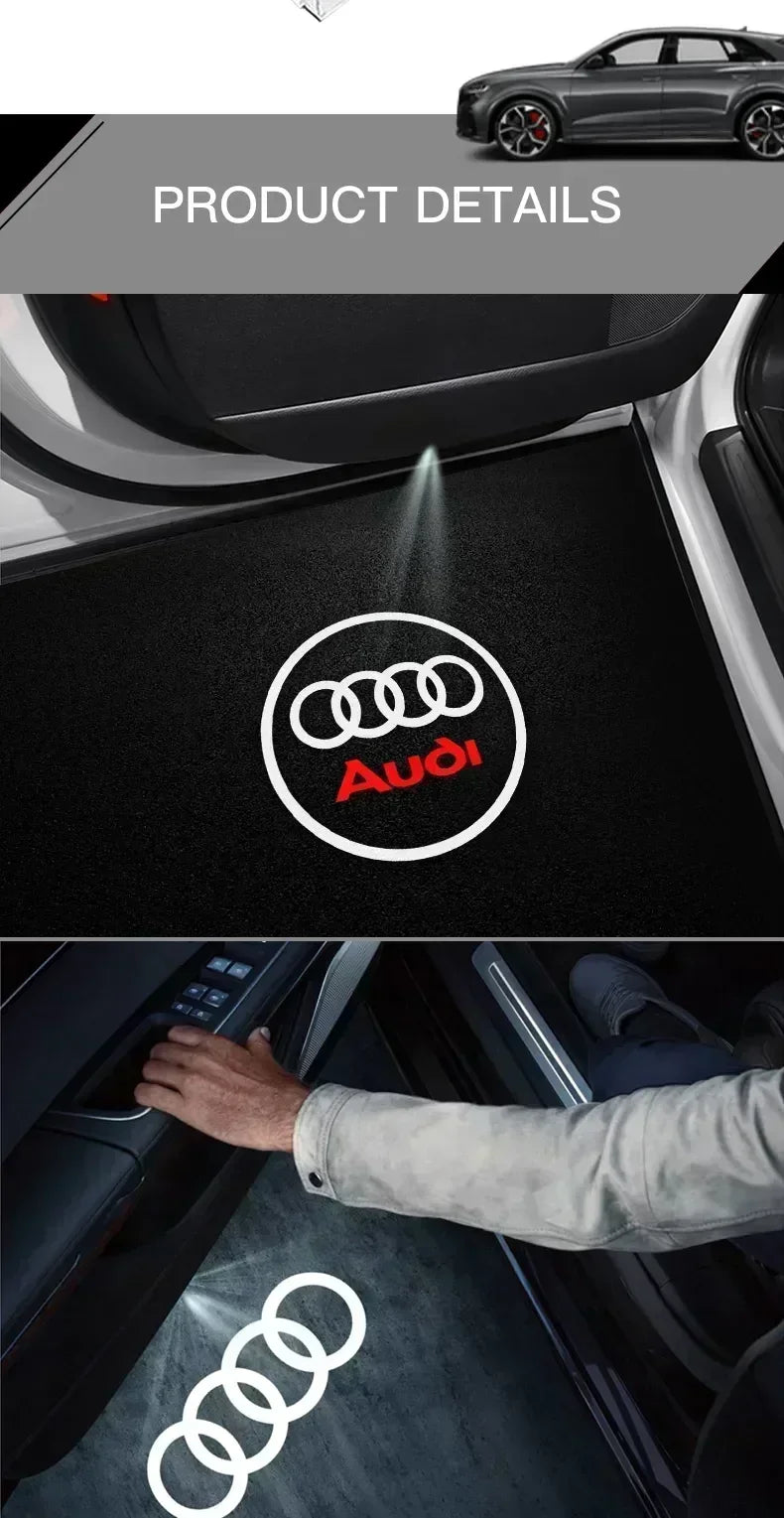 Audi A3 A4 B8 8P 8V A6 C7 A5 Q5 B7 B6 B9 SLINE QUTTRO RS Q3 Q7 S3 S4 S5 S6 S8 Car Door Welcome Light Led HD Projector Lamp