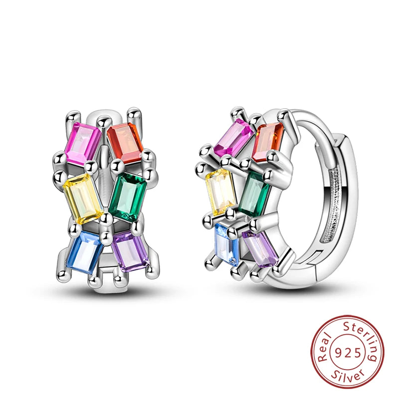 Real 925 Sterling Silver Colorful Dragonfly Butterfly Animal Earrings For Women Exquisite Birthday Anniversary Jewelry Gifts