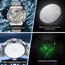 OLEVS 3653 Mens Watch Quartz Watch Multifunctional Chronograph Watch For Men 30M Waterproof Luminous Moon Phase Box Original