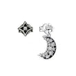 2024 New 925 Silver Plated Double Hoop Earrings For Women Butterfly Sun Moon Heart DIY Accessories 