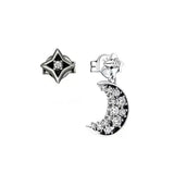 2024 New 925 Silver Plated Double Hoop Earrings For Women Butterfly Sun Moon Heart DIY Accessories 