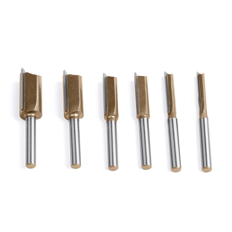 6mm Shank CNC Straight Bit Flush Trim Single Double Flute Router Bit Tungsten Carbide Milling Cutter Woodworking Tools