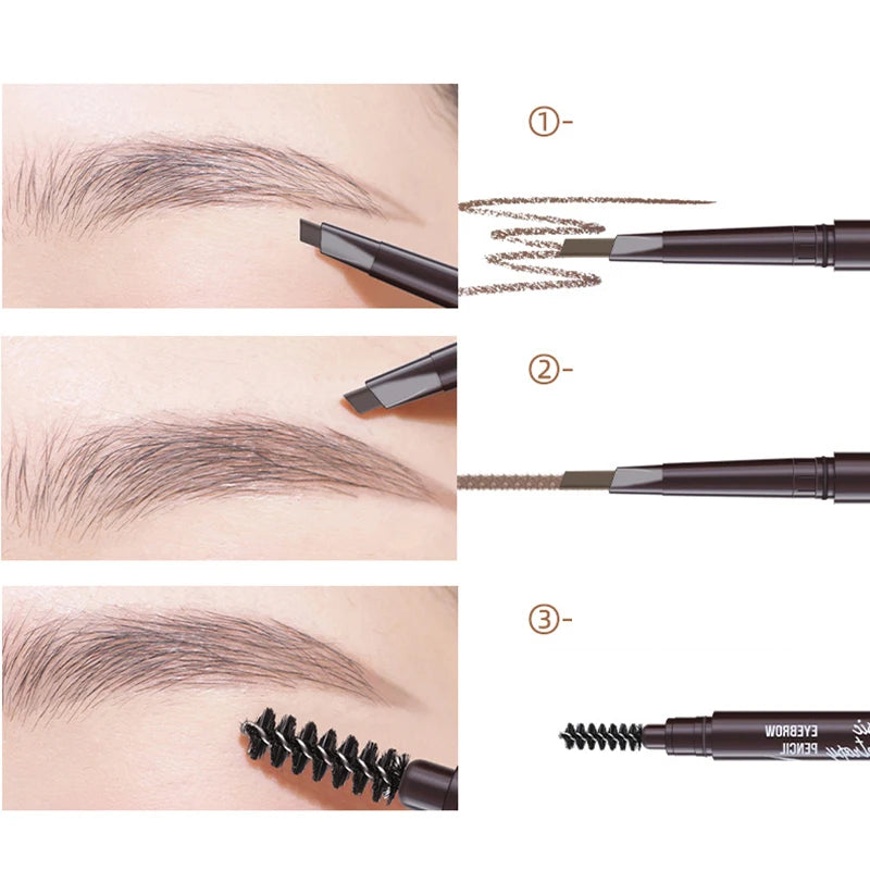 Waterproof Double-Headed Eyebrow Cosmetics Pencil 5 Colors Natural Long-Lasting Makeup Tattoo Paint for Eyebrows