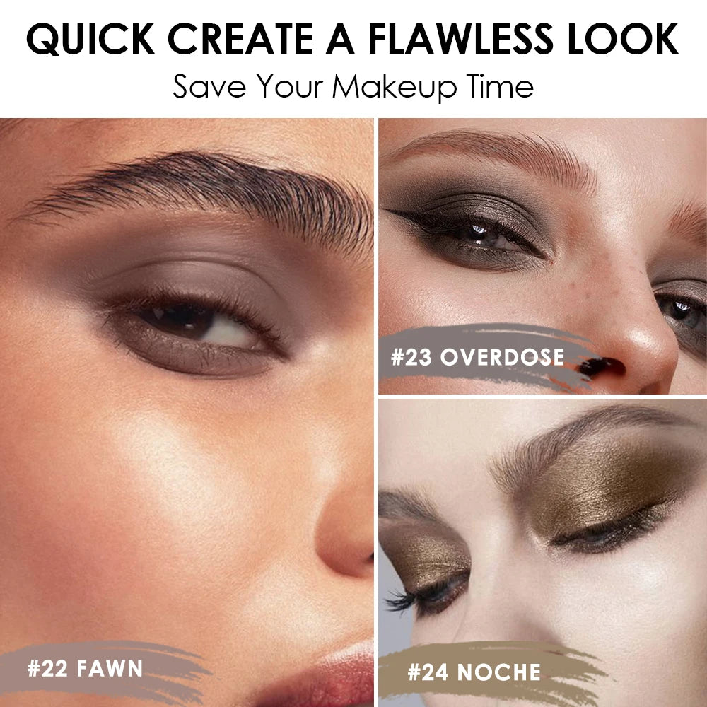 FOCALLURE Lápiz de sombra de ojos perlado de 24 colores, resistente al agua, con brillo, pigmento brillante, delineador en barra, herramientas de maquillaje
