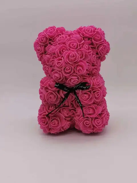 Rose Bear New Valentine's Day Gifts 25cm Flower Bears Artificial Floral Decorations Mother's Day Gift for Girlfriend Festival and 