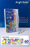 Acrylic marker pen set/12-60 colors/multi-purpose art watercolor pen/quick drying/student painting marker/stationery supplies
