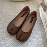 Women Flats Tabi Ninja Shoes Woman Ladies Microfiber Leather Comfy  Flats Split Toe Slippers Soft Bottom Loafers Solid Brief La