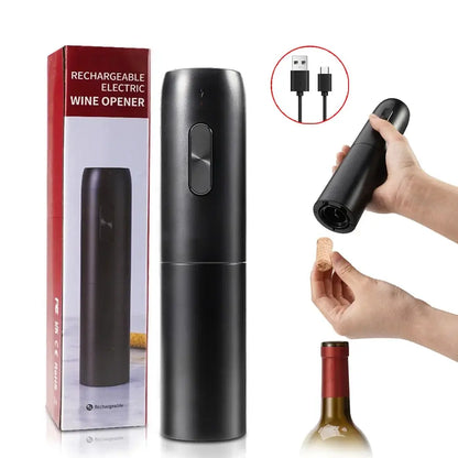 Electric Wine Bottle Opener Automatic Red Wine Corkscrew Rechargeable Wine Opener with Charging Base Wine Tools Kitchen Products