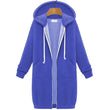 Hoodies femininos 2023 novo outono inverno espessamento solto moda cor sólida bolso design superior com capuz longo zíper camisolas casaco