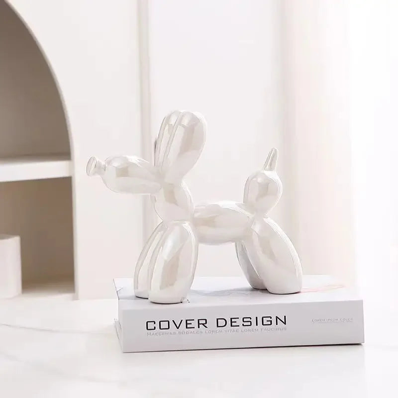 Escultura de cerámica abstracta con forma de perro, globo creativo, de ERMAKOVA, 11 cm/4,3 pulgadas, para decoración del hogar y la oficina, regalo