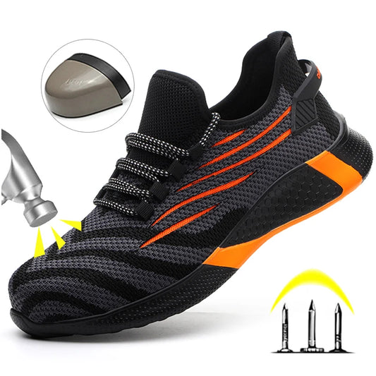 Men's Work Safety Shoes, Anti-puncture Working Sneakers, Male Indestructible Work Shoes, Men's Boots, Lightweight Men's Shoes, Safety Boots