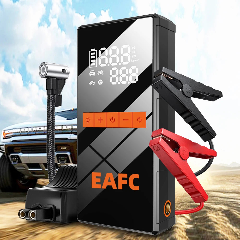 New 150PSI Air Pump Car Battery Emergency Boosters 1200A Car Jump Starter Power Bank Portable Starting Device Car Starter