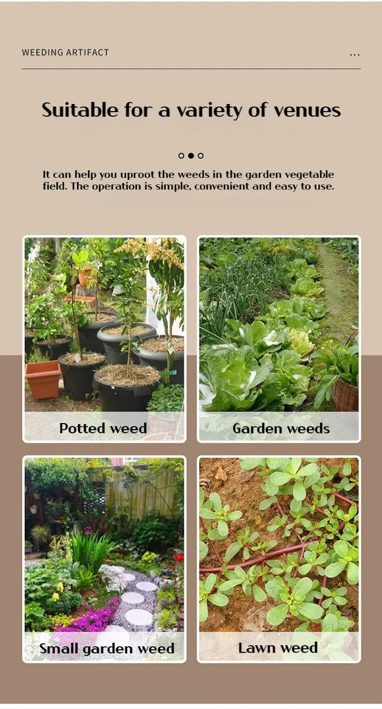 Stand Up Weed Puller Tool with Screw Holes Portable Weeding Head Replacement Gardening Digging Weeder Removal Accessory