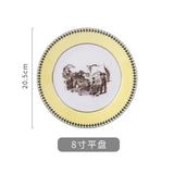 Nordic retro European tableware porcelain plates cups saucers pots high-end luxury sets creative home gifts