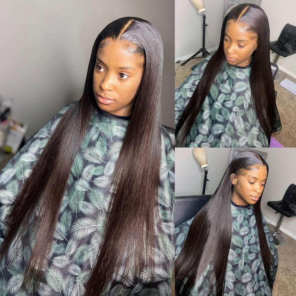 HD Lace Frontal Wig 13x6 13x4 Lace Front Wig Human Hair 30 Inch Bone Straight Transparent Lace Human Hair Wigs 4x4 HD Closure Wig
