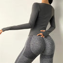 Chaqueta deportiva sexy de manga larga con almohadilla para el pecho, ajustada, para mujer, para yoga, running y fitness, para otoño, zapatillas de entrenamiento Nike Airbag.