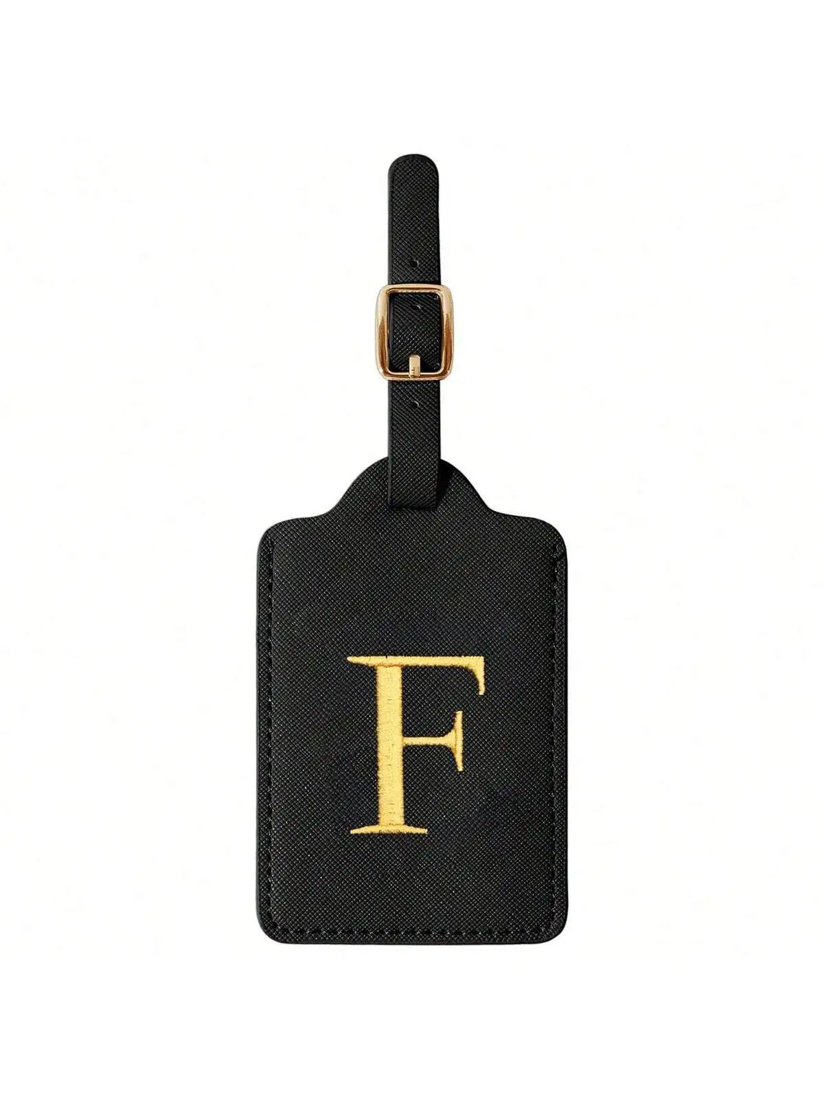 PU Leather Luggage Tag for Travel - Durable Suitcase ID Tag with Privacy Cover & Name Card Slot (A-Z) liu