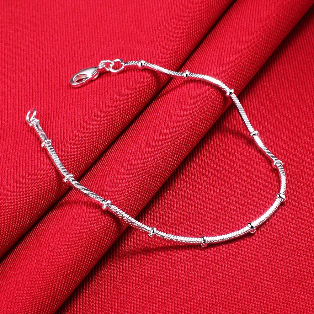 925 Sterling Silver Bracelets for Women, Fine Snake Bone Beads Chain, Fashion Jewelry, Wedding Party, Christmas Gifts, Hot, New 