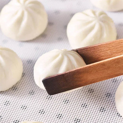 Esterilla de bambú antiadherente de silicona blanca para hornear, ideal para dim sum, restaurantes, cocinas, utensilios de cocina reutilizables.