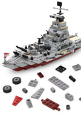 1000+Pcs Navy War Chariot Ship Army Boat Plane Model Warships Building Blocks City Children Toys for Boy