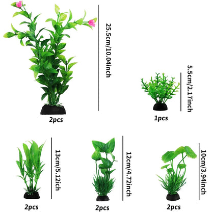 Fish Tank Accessories Green Plants 10pcs Green Fish Tank Decorations Aquarium Artificial Plastic Plants Decor Plastic Plants