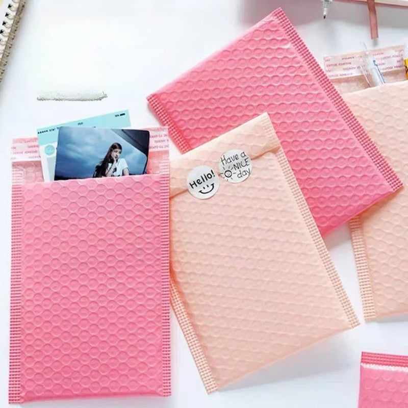 10Pcs Bubble Envelope Bag Pink Bubble Self Seal Mailing Bags Padded Envelopes Package For Gifts