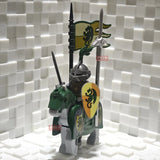 New Medieval Knights Red Lion Black Eagle Castle Soldier Green Dragon Action Figures Cavalry Building Block Military Toy Gifts