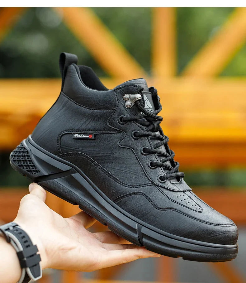 waterproof safety sneaker for men winter anti-slip boots man construction indestructible black work boots steel nose work shoes